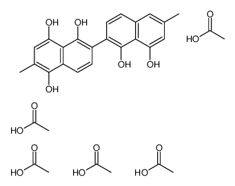 acetic acid,6-(1,8-dihydroxy-6-methylnaphthalen-2-yl)-2-methylnaphthalene-1,4,5-triol Structure