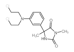 2,4-Imidazolidinedione, 5-[3-[bis(2-chloroethyl)amino]phenyl]-3, 5-dimethyl-结构式