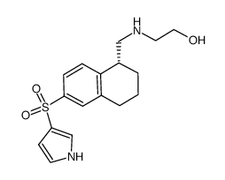 2-{[(R)-6-(1H-pyrrole-3-sulfonyl)-1,2,3,4-tetrahydro-naphthalen-1-ylmethyl]-amino}-ethanol结构式