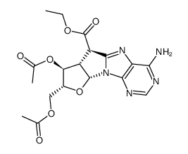 3',5'-di-O-acetyl-2'-deoxy-2''-ethoxycarbonyl-8,2'-methylene-cycloadenosine结构式