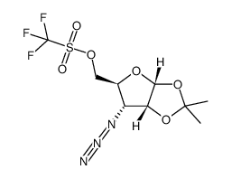 3-azido-3-deoxy-1,2-O-isopropylidene-5-O-trifluoromethanesulfonyl-α-D-ribofuranose Structure