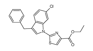 ethyl 2-[6-chloro-3-(phenylmethyl)-1H-indol-1-yl]-1,3-thiazole-4-carboxylate Structure