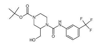 tert-butyl 3-(hydroxymethyl)-4-{[3-(trifluoromethyl)phenyl]carbamoyl}piperazine-1-carboxylate Structure