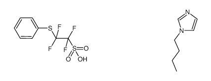 3-n-butyl-3H-imidazol-1-ium 2-(phenylsulfanyl)-1,1,2,2-tetrafluoroethanesulfonate结构式