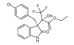 (2S,3S)-ethyl 2-[3-(4-chlorobenzyl)-2-oxoindolin-3-yl]-3,3,3-trifluoro-2-hydroxypropanoate结构式
