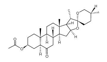 (25R)-3β-acetoxy-5α-spirostan-6-one结构式