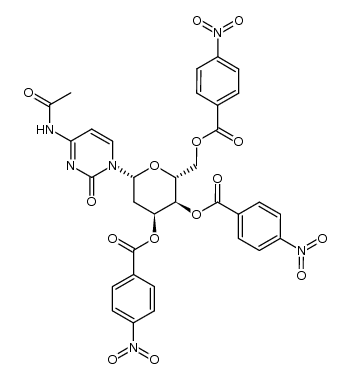 4-acetamido-1-(2-deoxy-3,4,6-tris-O-(4-nitrobenzoyl)-β-D-ribo-hexopyranosyl)-2-pyrimidinone Structure