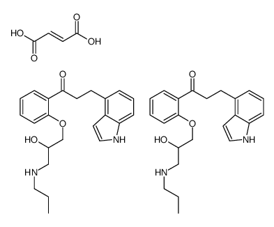 1-Propanone, 1-(2-(2-hydroxy-3-(propylamino)propoxy)phenyl)-3-(1H-indo l-4-yl)-, (E)-2-butenedioate (2:1) (salt) Structure