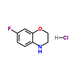 7-Fluoro-3,4-dihydro-2H-1,4-benzoxazine hydrochloride (1:1)结构式