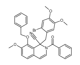 8-benzyloxy-N-benzoyl-1-(2'-bromo-4',5'-dimethoxybenzyl)-1,2-dihydro-7-methoxyisoquinoline-1-carbonitrile Structure