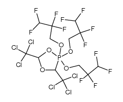 2,2,2-tris(2,2,3,3-tetrafluoropropoxy)-3,5-bis(trichloromethyl)-1,4,2l5-dioxaphospholane Structure