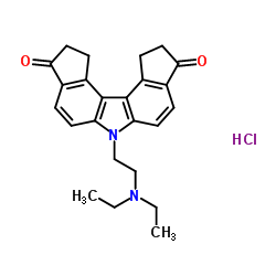 6-(2-(DIETHYLAMINO)ETHYL)-10,11-DIHYDRO-1H-DICYCLOPENTA[C,G]CARBAZOLE-3,9(2H,6H)-DIONE HYDROCHLORIDE结构式