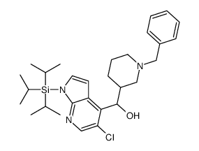 (1-benzyl-3-piperidyl)-(5-chloro-1-triisopropylsilyl-pyrrolo[2,3- b]pyridin-4-yl)methanol结构式