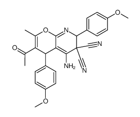 5-Amino-3-acetyl-4,7-di(p-methoxyphenyl)-2-methyl-6,7-dihydro-4H-pyrano<2,3-b>pyridine-6,6-dicarbonitrile Structure