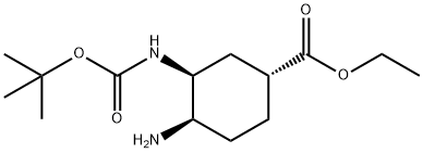 (1R,3S,4R)-4-Amino-3-(Boc-amino)-cyclohexane-carboxylic acid ethyl ester Structure