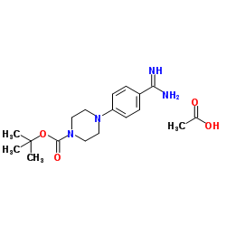 2-Methyl-2-propanyl 4-(4-carbamimidoylphenyl)-1-piperazinecarboxylate acetate (1:1)结构式