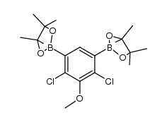 2,2'-(4,6-dichloro-5-methoxy-1,3-phenylene)bis(4,4,5,5-tetramethyl-1,3,2-dioxaborolane)结构式