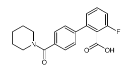 2-fluoro-6-[4-(piperidine-1-carbonyl)phenyl]benzoic acid Structure