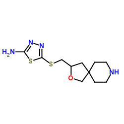 5-[(2-Oxa-8-azaspiro[4.5]dec-3-ylmethyl)sulfanyl]-1,3,4-thiadiazol-2-amine Structure