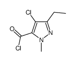 1H-Pyrazole-5-carbonyl chloride, 4-chloro-3-ethyl-1-methyl- (9CI)结构式