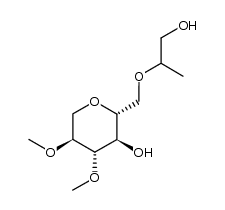 (2R,3R,4S,5S)-2-(((1-hydroxypropan-2-yl)oxy)methyl)-4,5-dimethoxytetrahydro-2H-pyran-3-ol结构式