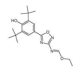 ethyl N-<5-<3,5-bis(1,1-dimethylethyl)-4-hydroxyphenyl>1,2,4-oxadiazol-3-yl>methanimidoate Structure