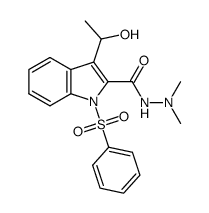 3-(1-hydroxyethyl)-N',N'-dimethyl-1-(phenylsulfonyl)-1H-indole-2-carbohydrazide Structure