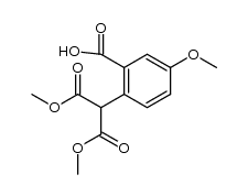 2-(2-carboxy-4-methoxy-phenyl)-malonic acid dimethyl ester结构式