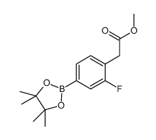 [2-Fluoro-4-(4,4,5,5-tetramethyl-[1,3,2]dioxaborolan-2-yl)-phenyl]-acetic acid methyl ester structure