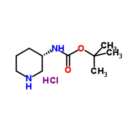 N-[(3S)-哌啶-3-基]氨基甲酸叔丁酯盐酸盐结构式