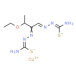 3-ethoxy-2-oxobutyraldehyde bis(thiosemicarbazonato)copper(II)结构式