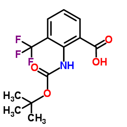 2-(tert-butoxycarbonylamino)-3-(trifluoromethyl)benzoic acid结构式