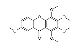 1,2,3,4,7-Pentamethoxy-9H-xanthen-9-one结构式