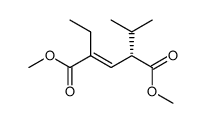 (+)-(E)-4-carboxy-2-ethyl-5-methyl-2-hexenoic acid dimethyl ester Structure