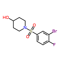 1-[(3-Bromo-4-fluorophenyl)sulfonyl]-4-piperidinol Structure