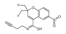 N-(2-Cyanoethyl)-2,2-bisfluoromethyl-6-nitro-2H-1-benzopyran-4-carboth ioamide structure