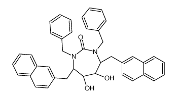 (4R,5S,6S,7R)-1,3-dibenzyl-5,6-dihydroxy-4,7-bis(naphthalen-2-ylmethyl )-1,3-diazepan-2-one结构式