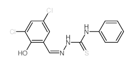 Hydrazinecarbothioamide,2-[(3,5-dichloro-2-hydroxyphenyl)methylene]-N-phenyl- Structure