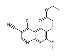 Ethyl [(4-chloro-3-cyano-7-methoxy-6-quinolinyl)oxy]acetate Structure