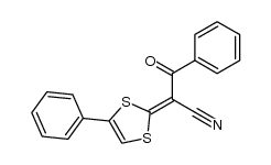 3-oxo-3-phenyl-2-(4-phenyl-1,3-dithiol-2-ylidene)propanenitrile结构式