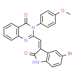 2-[(5-bromo-2-oxo-1,2-dihydro-3H-indol-3-ylidene)methyl]-3-(4-methoxyphenyl)-4(3H)-quinazolinone Structure
