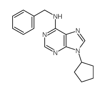 N-benzyl-9-cyclopentyl-purin-6-amine结构式