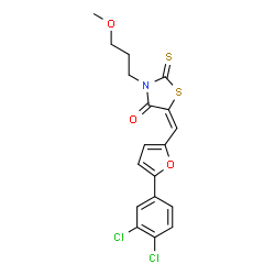 (5E)-5-{[5-(3,4-dichlorophenyl)furan-2-yl]methylidene}-3-(3-methoxypropyl)-2-thioxo-1,3-thiazolidin-4-one Structure