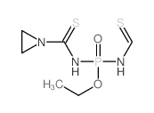 N-[ethoxy-(methanethioylamino)phosphoryl]aziridine-1-carbothioamide structure