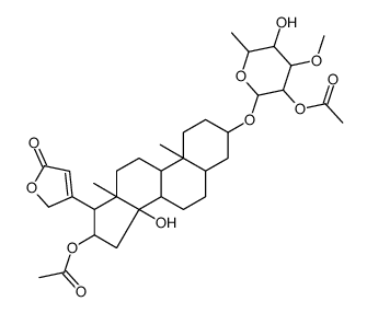 [3-(3-acetyloxy-5-hydroxy-4-methoxy-6-methyloxan-2-yl)oxy-14-hydroxy-10,13-dimethyl-17-(5-oxo-2H-furan-3-yl)-1,2,3,4,5,6,7,8,9,11,12,15,16,17-tetradecahydrocyclopenta[a]phenanthren-16-yl] acetate Structure