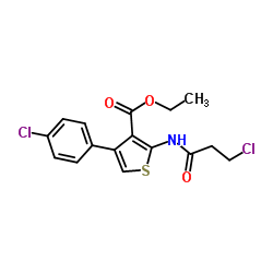 Ethyl 4-(4-chlorophenyl)-2-[(3-chloropropanoyl)amino]-3-thiophenecarboxylate结构式