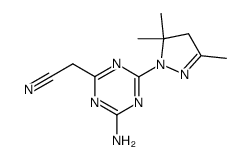 2-[4-amino-6-(3,5,5-trimethyl-4,5-dihydro-1H-pyrazol-1-yl)-1,3,5-triazin-2-yl]acetonitrile Structure