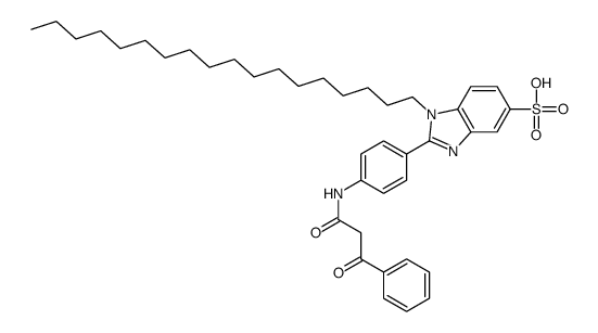 2-[4-[(1,3-dioxo-3-phenylpropyl)amino]phenyl]-1-octadecyl-1H-benzimidazole-5-sulphonic acid结构式
