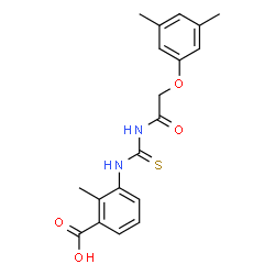 3-[[[[(3,5-DIMETHYLPHENOXY)ACETYL]AMINO]THIOXOMETHYL]AMINO]-2-METHYL-BENZOIC ACID结构式