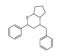 4-benzyl-2-phenyl-2,3,4,4a,5,6,7,7a-octahydrocyclopenta[b]thiopyran结构式